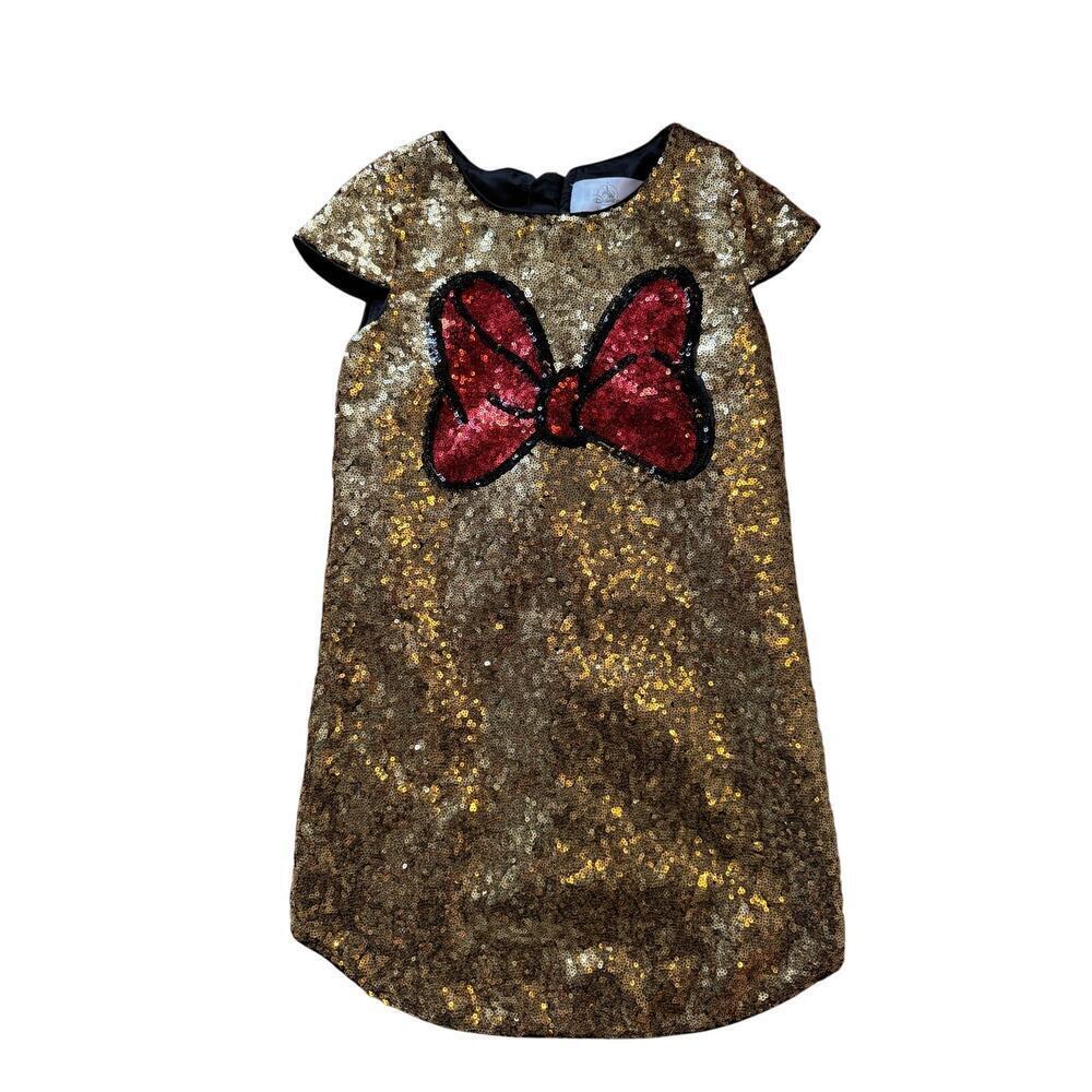 GOLD Sparkly, Sequin Disney Dress, Size 5/6 girls, Minnie Mouse